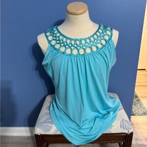 Elegant Blue Sleeveless Top